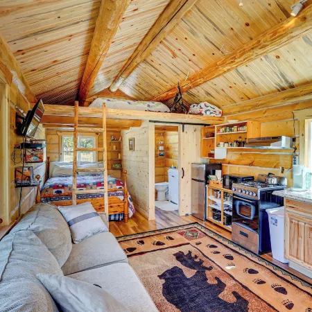 Mtn Views & Fireplace: Cozy Trout Creek Tiny Home