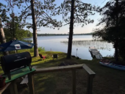 Cozy lakefront home on Dowling Lake, Superior WI. Private dock w/Kayaks.