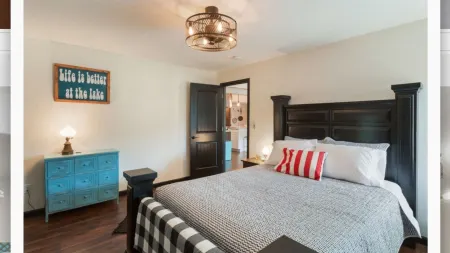 Lakefront duplex property, nicely finished. 2 bedroom and queen size hide-a-bed.