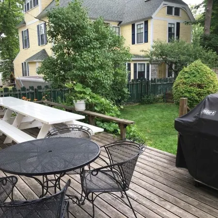 Large, late 1800s home. Secluded, yet adjacent to downtown Bar Harbor.