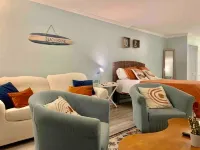 Studio Charm w/ Deck, Fireplace & Fooseball!: Walk to Beach, Boardwalk & Dining!