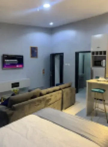 Open plan studio apartment unit