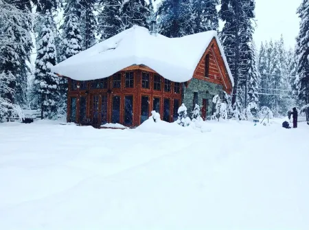 Stone Gatehouse in Mt. Robson Park Near Jasper Nat. Park, Ab