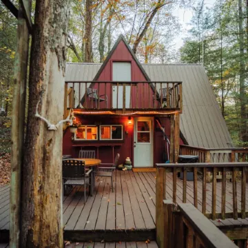Waterfront A- Frame With Dock, Canoe + Kayaks