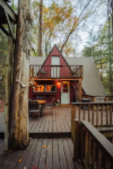 ウォーターフロント A フレーム ウィズ ドック、カヌー + カヤック