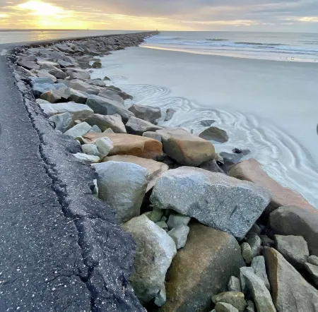 Lazy Palm-Free Beach Pass! Pool! 1/2 Mile to Marshwalk and Marina! 3 King Bdrms!