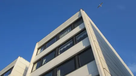 Your apartment with a wonderful panoramic view of the Burgtiefe marina