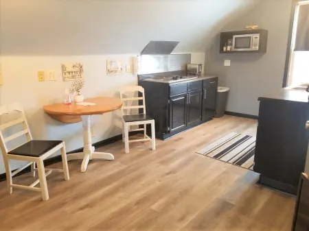 The loft, efficiency suite offering privacy and comfort.