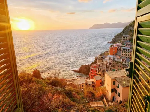 In Riomaggiore Cinque Terre with breathtaking sea view
