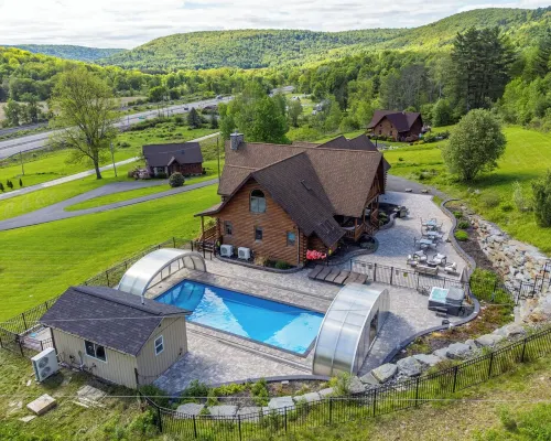 Indoor Pool, Luxury Log Estate, 2 Story Game Room Hotels in Deposit
