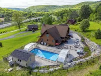 Indoor Pool, Luxury Log Estate, 2 Story Game Room