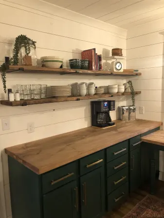 A view of Lake Superior set in the middle of a working farm