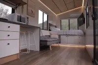 Modern cabin offering incredible views with fire pit, spa and hiking trails.