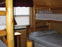 3BR, 2 Bath Cabin with full kitchen, living room, hot tub and spacious backyard.