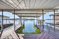 Lakefront Ozarks Home Deck and Boat Dock!
