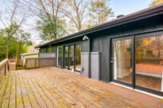 Renovated retreat with large deck, fireplace, & washer/dryer - dog-friendly