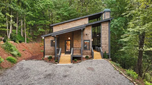New Luxe Treetop Cabin  Hot tub  Near DT Hotels in Blue Ridge
