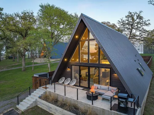 LAKE GETAWAY FRAME: A-Frame Cabin with Lake Views & Hammock Deck STAR GAZER!