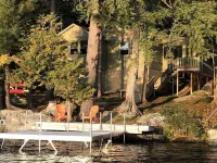 4 season lakefront house on Twitchell Pond - private dock- near skiing