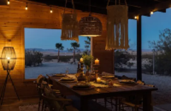 Casa Del Desierto—Private Boho Oasis with Palm Trees, Hot Tub, Fire Pits