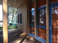 beautiful wooden house with exclusive furnishings and panoramic windows on Schwielowsee