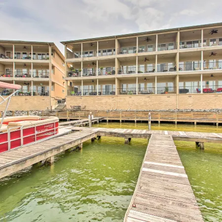 Balcony & Boat Slip: Lakefront Unit in Hot Springs