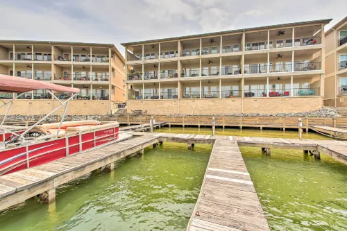 Balcony & Boat Slip: Lakefront Unit in Hot Springs
