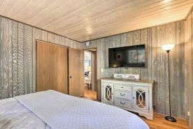 Spring Season Our Cabin Home Backing Preserve with Deck, Grill and Gas Fire Pit
