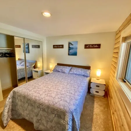 Lakefront cabin with dock, hot tub, fire pit!!