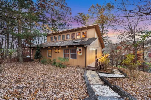 Cozy 4-bedroom cabin with jacuzzi hot tub. Overlooking ski /mnt bike slopes. Hotels in Basye