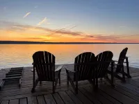 Cozy lakeside home with incredible sunsets