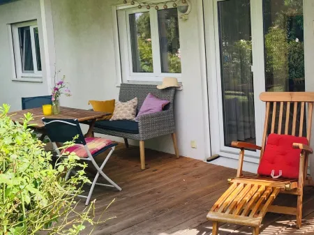 Ferienhaus mit Wasserblick, Ruhig im Grünen Отели в г. Остфорпоммерн