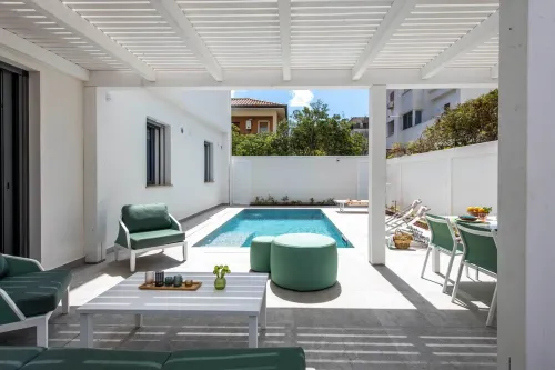 Mondello, Villa Blu with swimming pool (7 min from the beach)