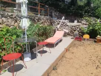 Top of villa, terraces, swimming pool at Mont St Clair, pétanque court with sea view