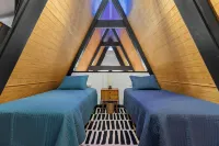 NEW! 2-bedroom A-frame Cabin with Sauna, Hot Tub, & Creekfront