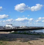 30' CARVER BOAT DOCKED AT MENOMINEE MARINA IN HISTORIC DOWNTOWN MENOMINE MI.