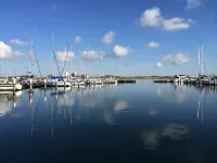 Your apartment with a wonderful panoramic view of the Burgtiefe marina