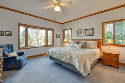 Spacious retreat with golf course views, WiFi, lake access nearby & deck