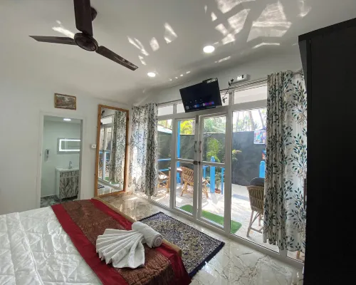 Private Beach Studio | Kitchenette | Palolem Beach Hotels in Canacona