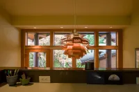 Modern home in wooded area with views of Lake Washington