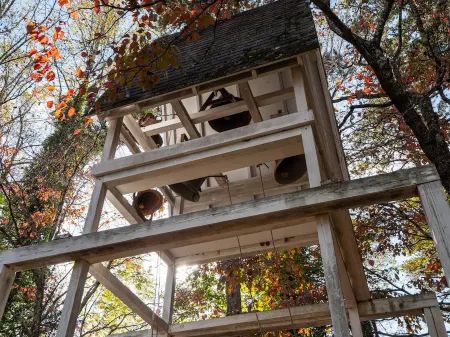 Authentic log cabin nestled in the woods by creek