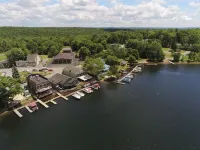 Lake Front Bethel Woods Dine Alfresco 4 Burner Grill and Flat Top on Lake & Frig