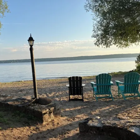 At The Bay. located on the beach.