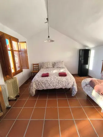 A balcony overlooking the Sierra Nevada.
