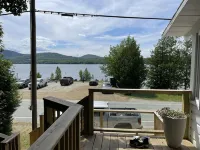 Lake Willoughby Views and access.  Boat Dock and Beach  Wood fired hot tub