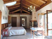 Isolated on hill, flat with terrace,garden among romanesque art,quiet,nature
