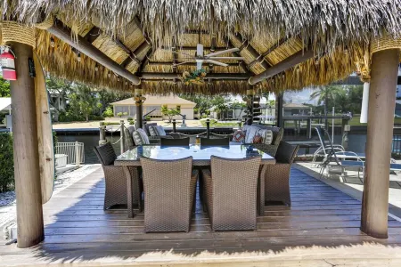 Waterfront Bonita Beach Home;Pool;Dock; Tiki; Dolphins; Bike-Beach