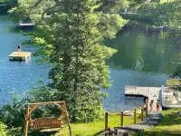 Log Cabin style lake house on Sea Lion Lake Hotels in Florence County