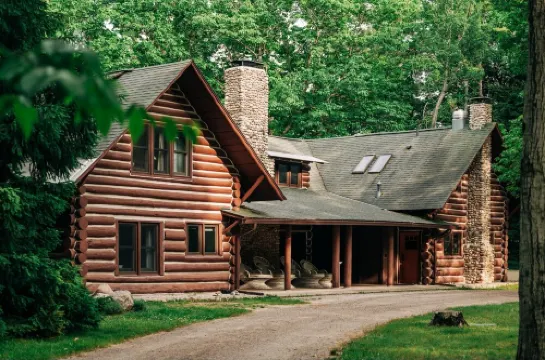 Log lodge estate in northern Michigan. A one of a kind up north experience.