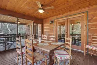 Vintage Luxury Creekside Cabin ~ King Bed, Hot Tub, Fire Pit & Game Room, Dog Ok